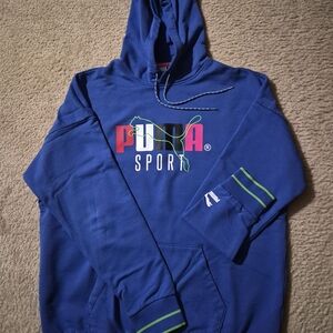 Puma Sport Blue Hoodie with Vibrant Logo